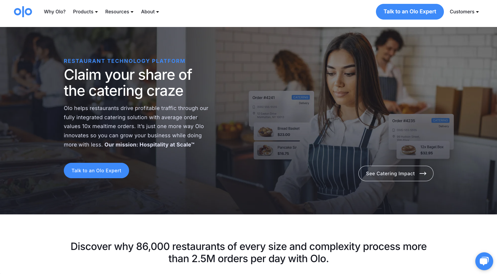 Olo Landing Page