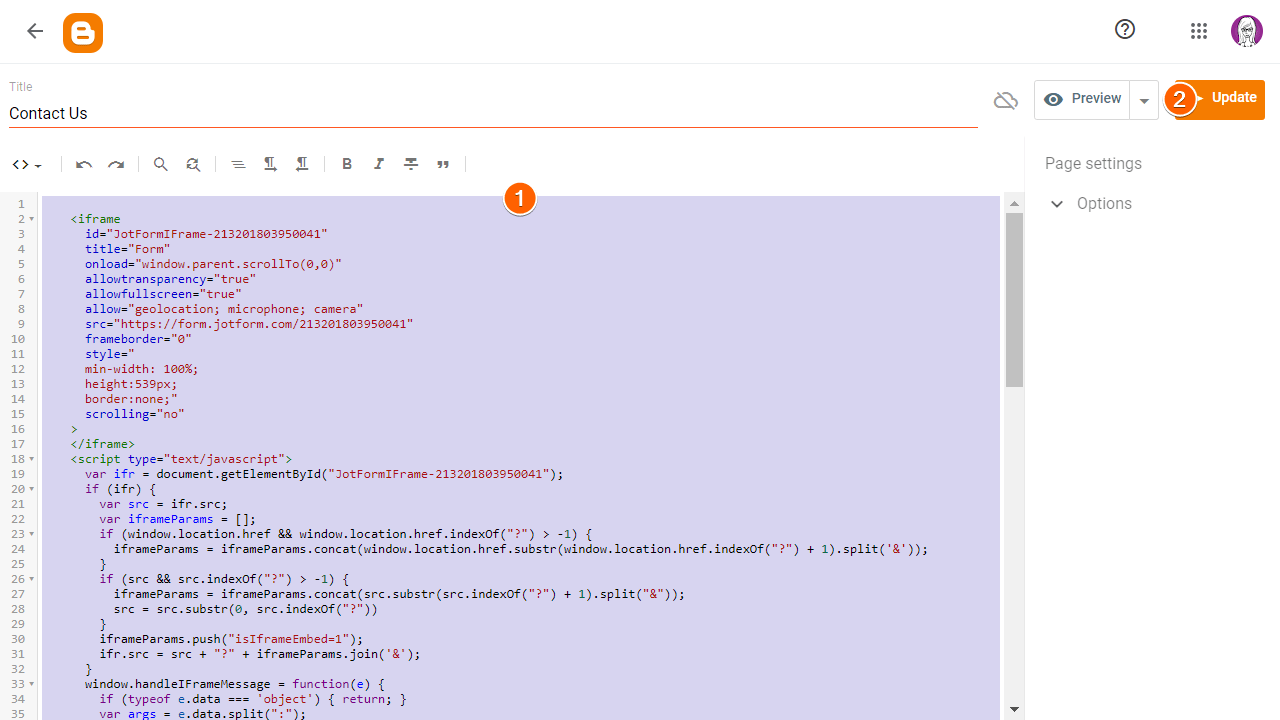 Cara Menambahkan Formulir Kontak di Blogger Image-4