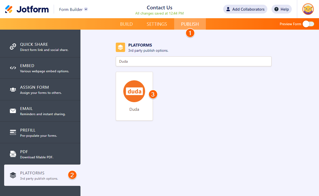 Cara Menyematkan Formulir ke Pembangun Situs Web Duda Image-1