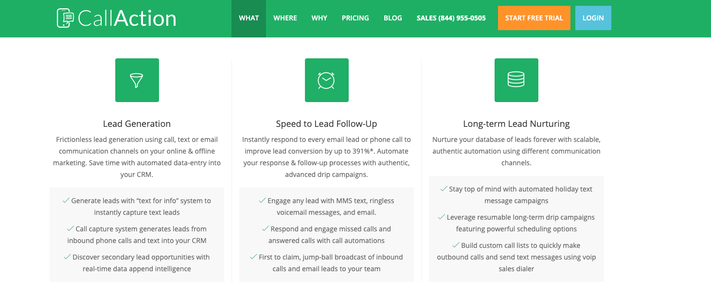 screenshot of callaction