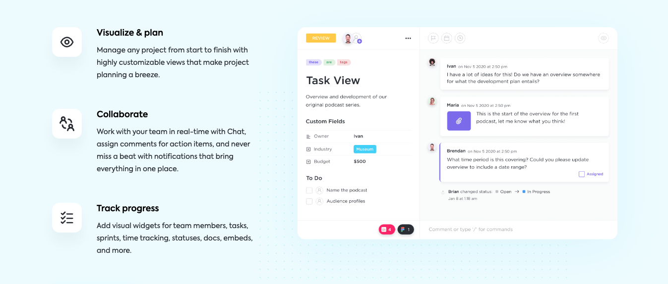 ClickUp project management