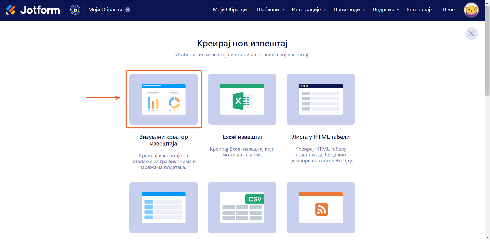 Како креирати визуелни извештај користећи пријаве обрасца Image-2
