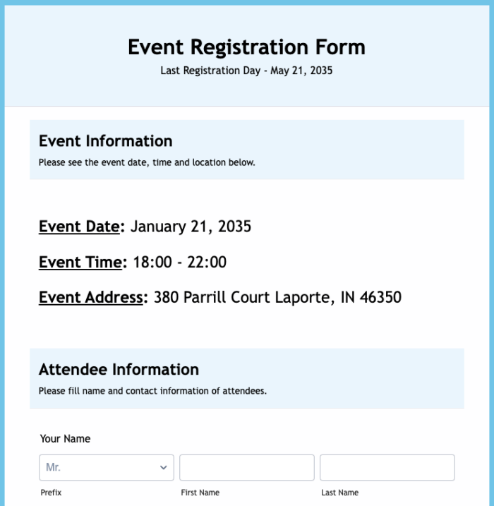 Event Registration Form