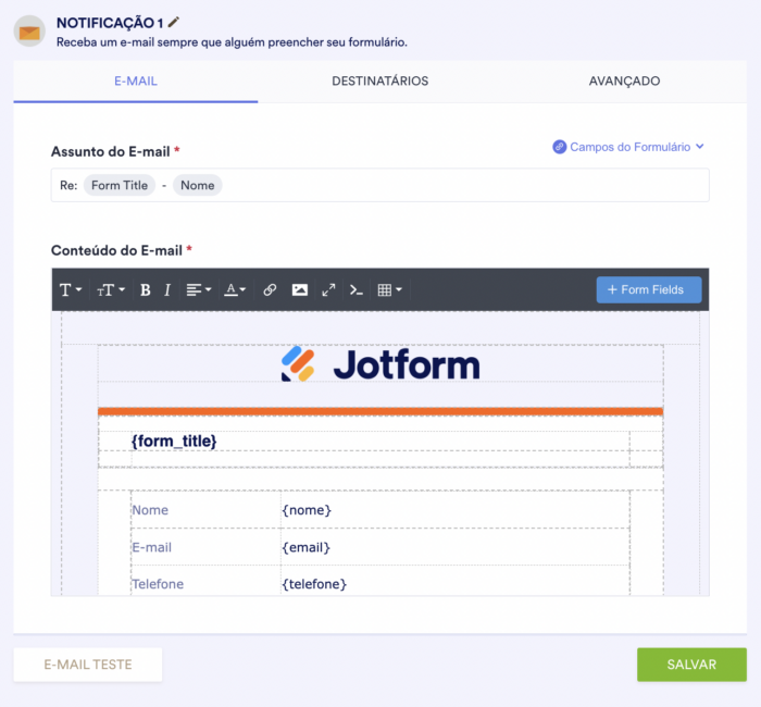 Configurando Notificações por E-mail Image-1