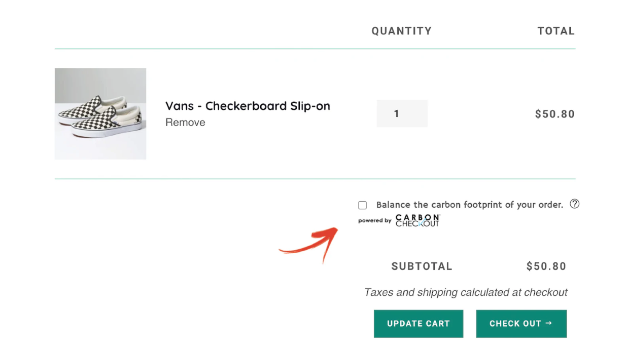 Balance by Carbon Checkout