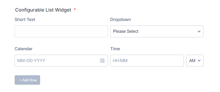 Configurable List Widget Column Layout