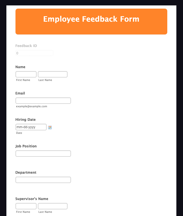 Employee Feedback Form