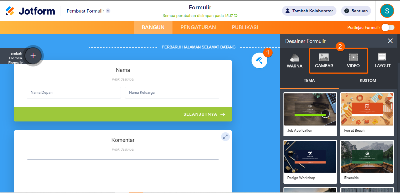 Video gambar desainer pembangun formulir