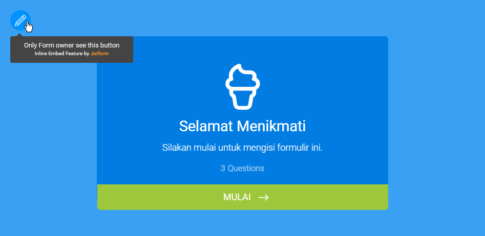Formulir kartu, sematan inline