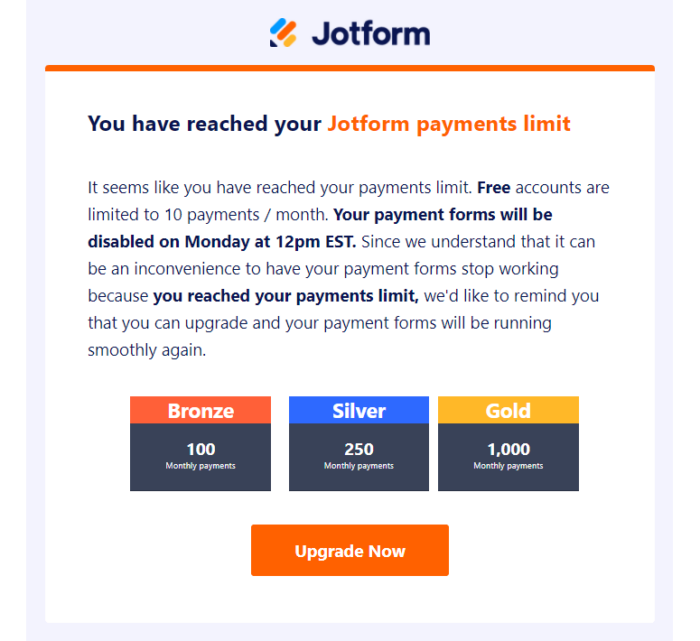 Email batasan pembayaran