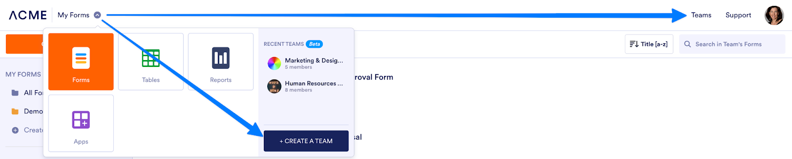 How to create a new team in Jotform Teams Image-1