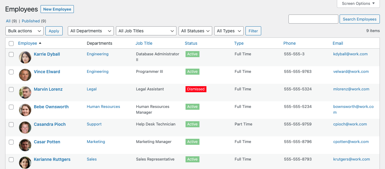 User Interface of Business Manager