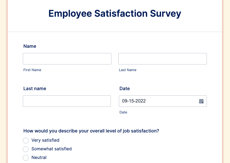 Image of Employee Satisfaction Survey Template