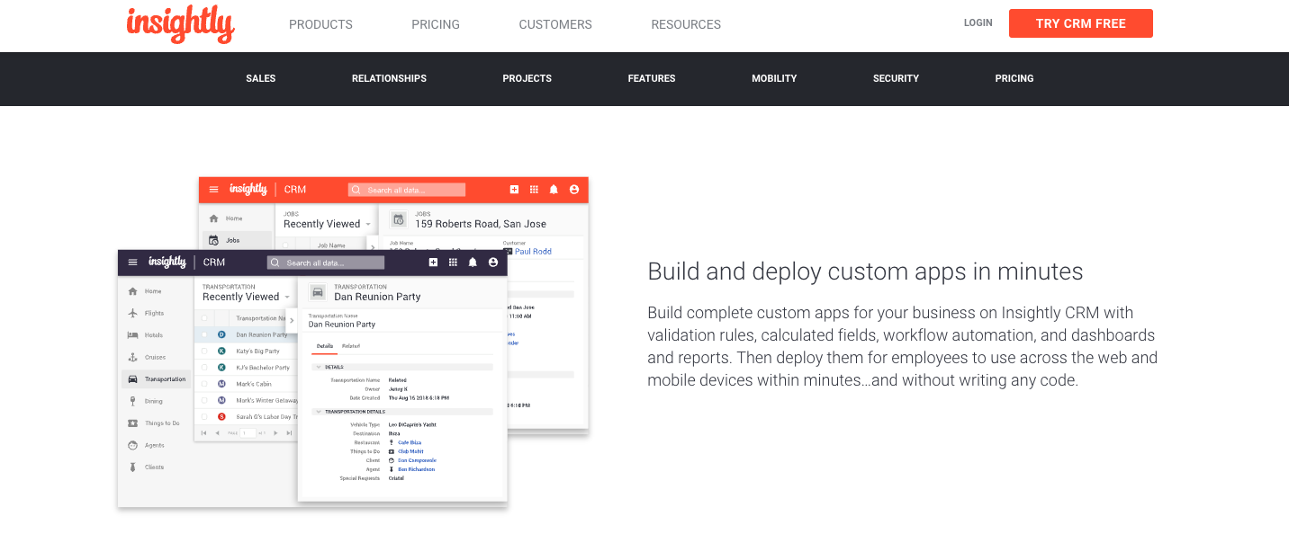 Image of Insightly Platform