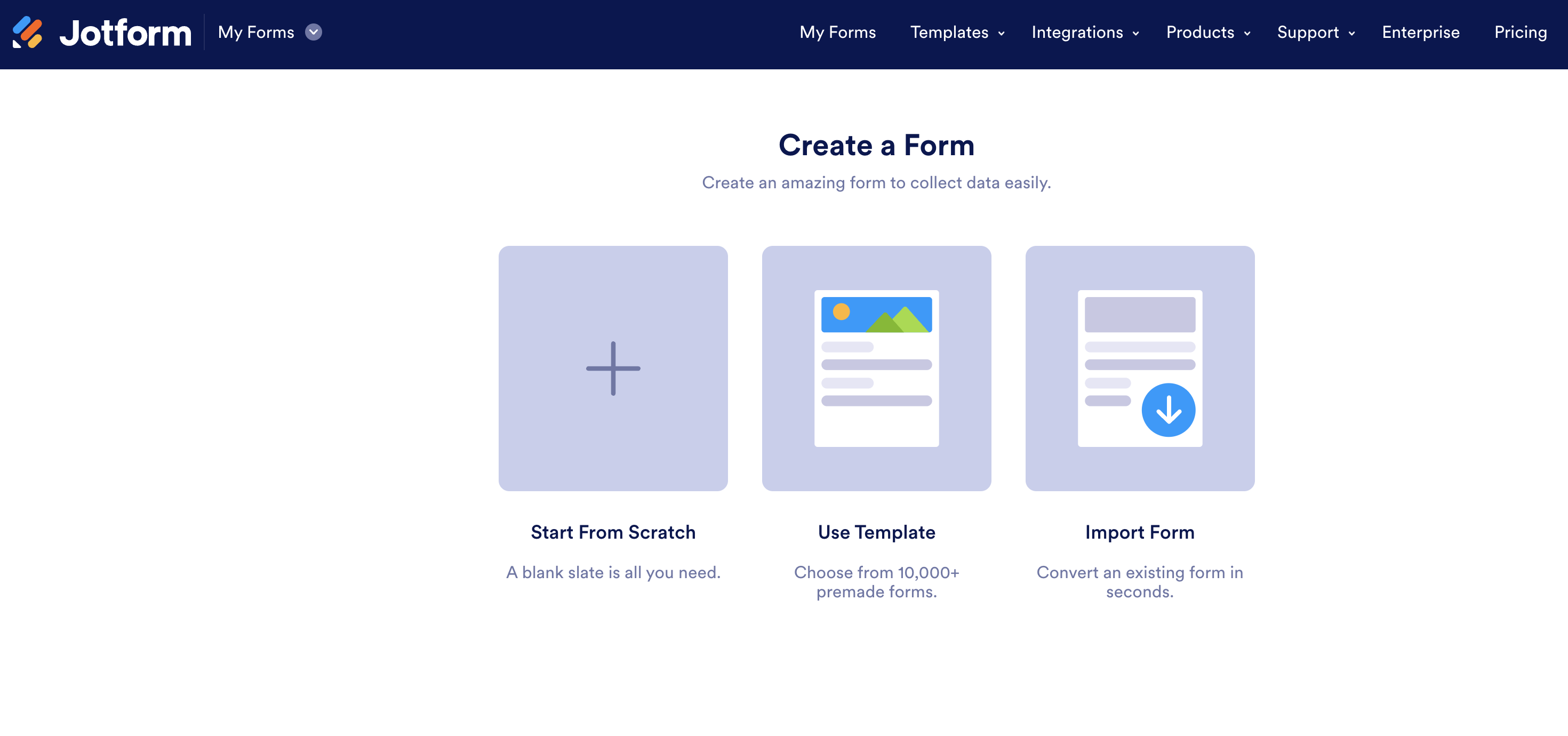 Screenshot of Create a Form Page 