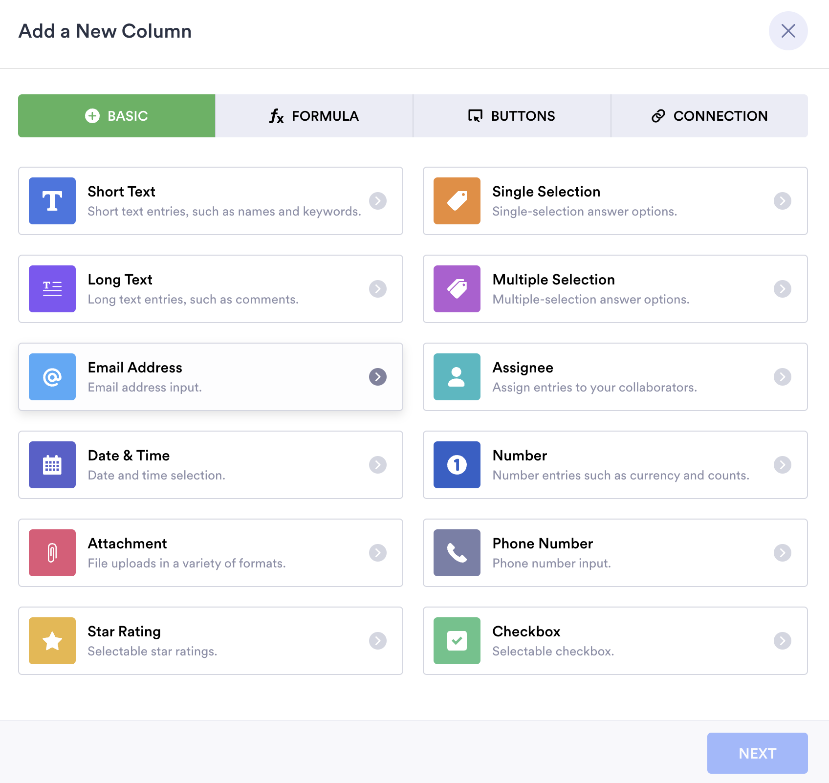 Image of Add a New Column Page 