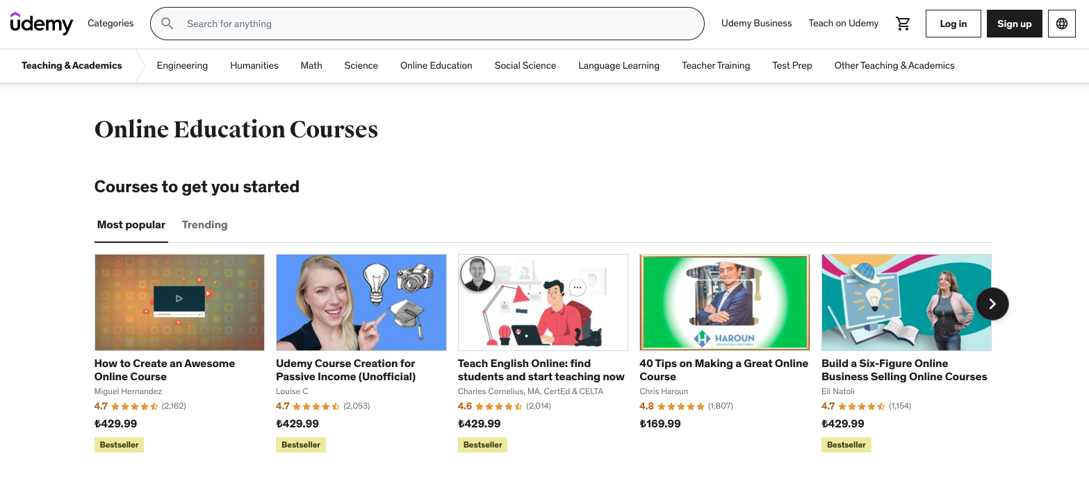 Bild von der Udemy-Plattform
