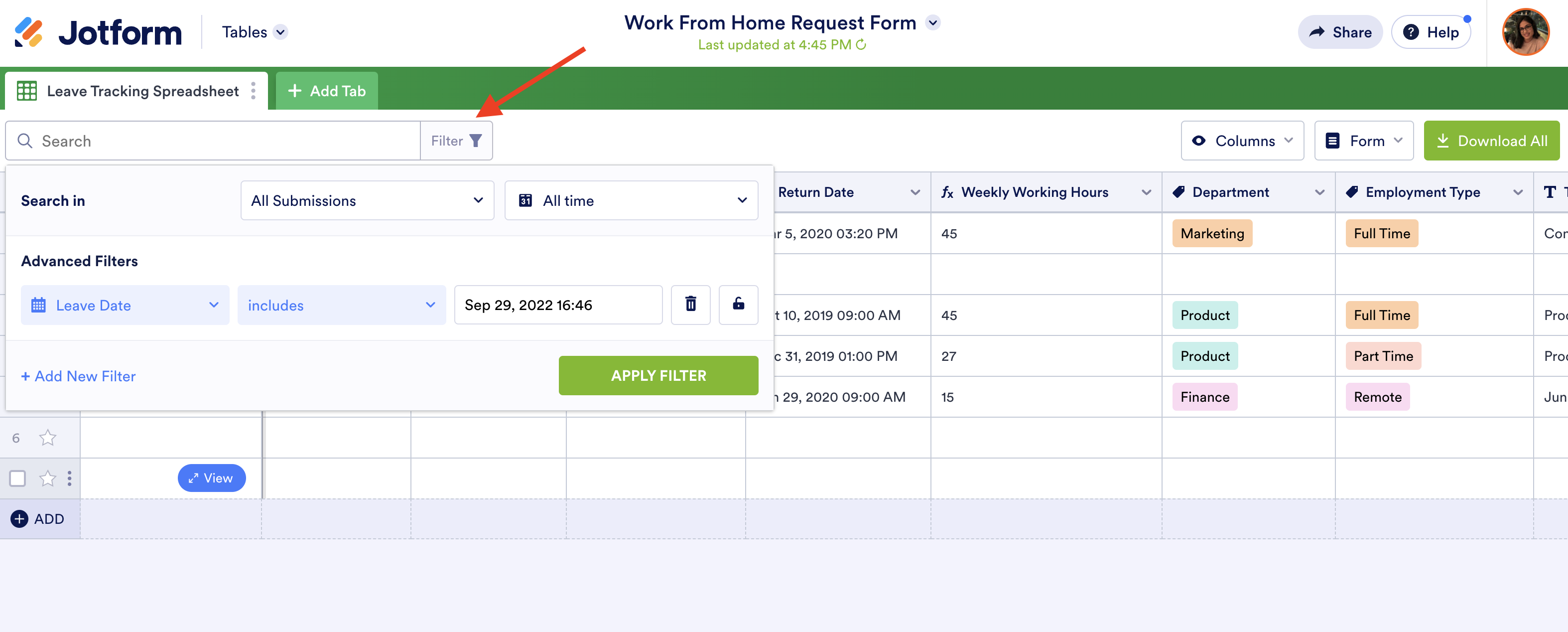 Image of Jotform Tables