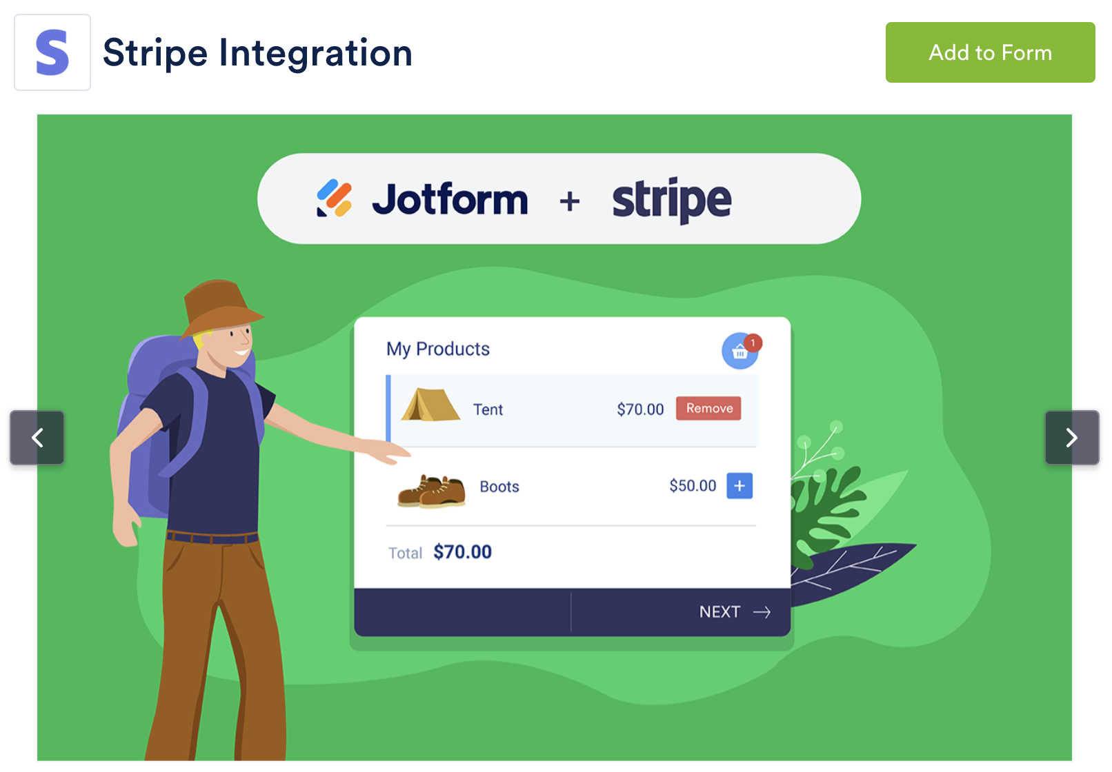 Image of Jotform Stripe Integration