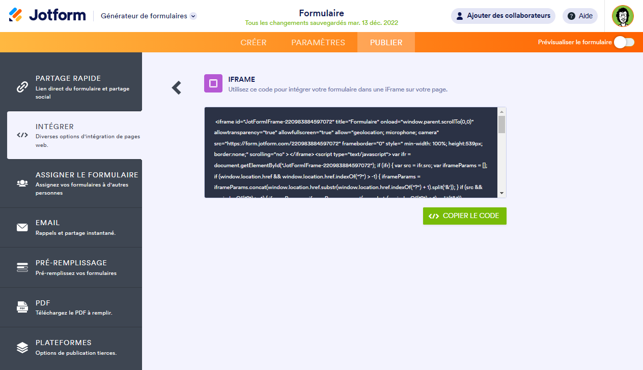 Quel code d'intégration dois-je utiliser Image-4