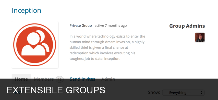 Screenshot of Buddypress