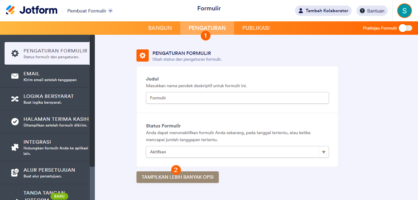 Aksesibilitas formulir Jotform