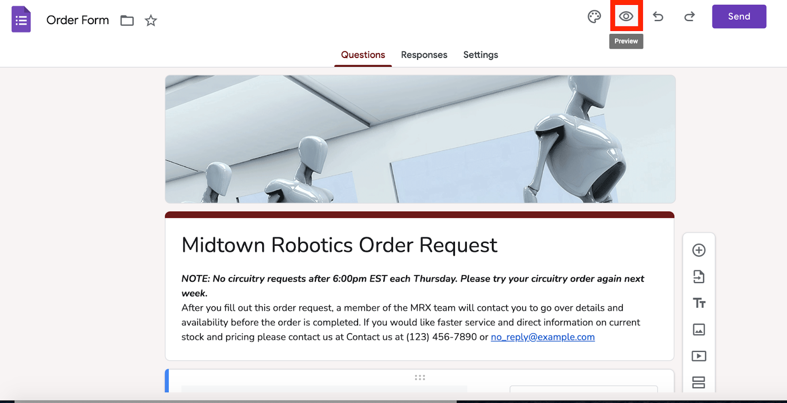 Order Form Preview