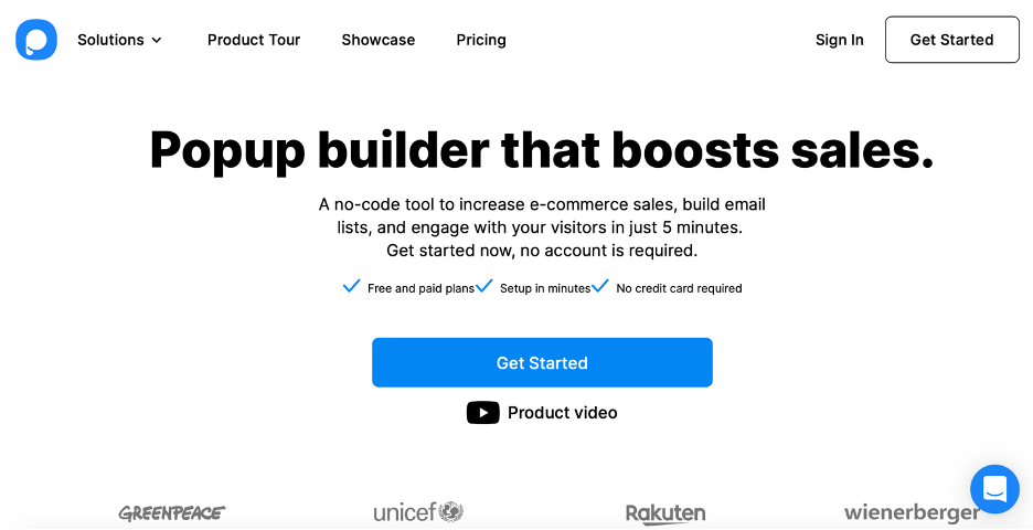 Screenshot of popupsmart