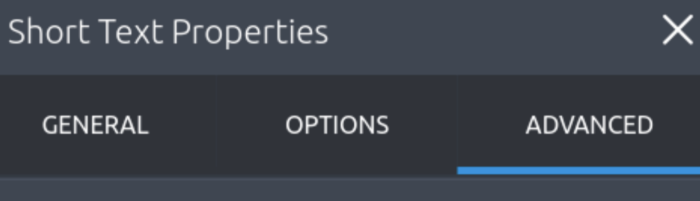 Image of Advanced Tab in Properties Menu