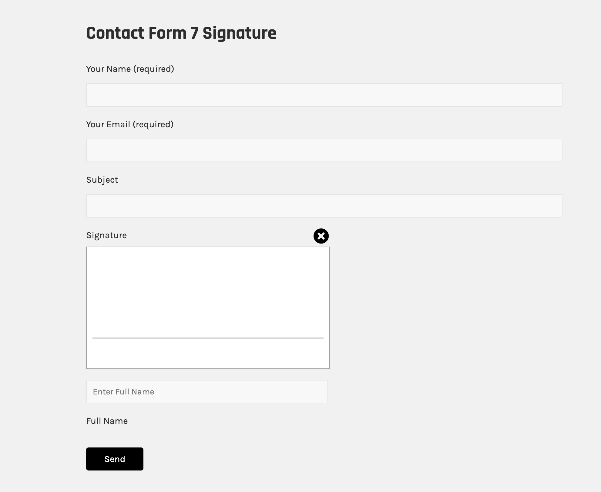 User Interface of Contact Form 7 Signature Addons