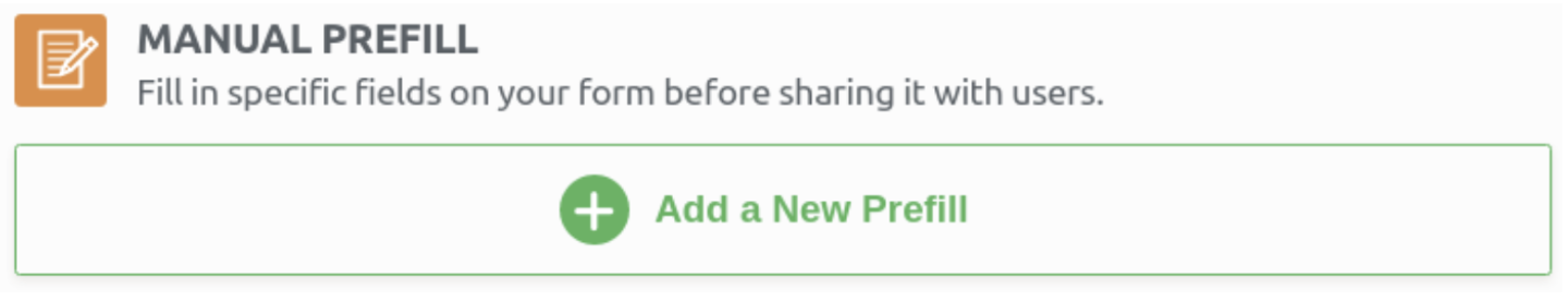 Screenshot of Manual Prefill Field