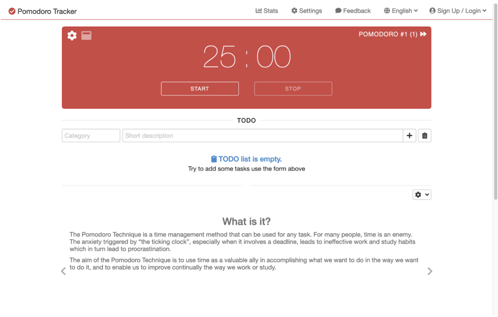 Image of Pomodoro Tracker