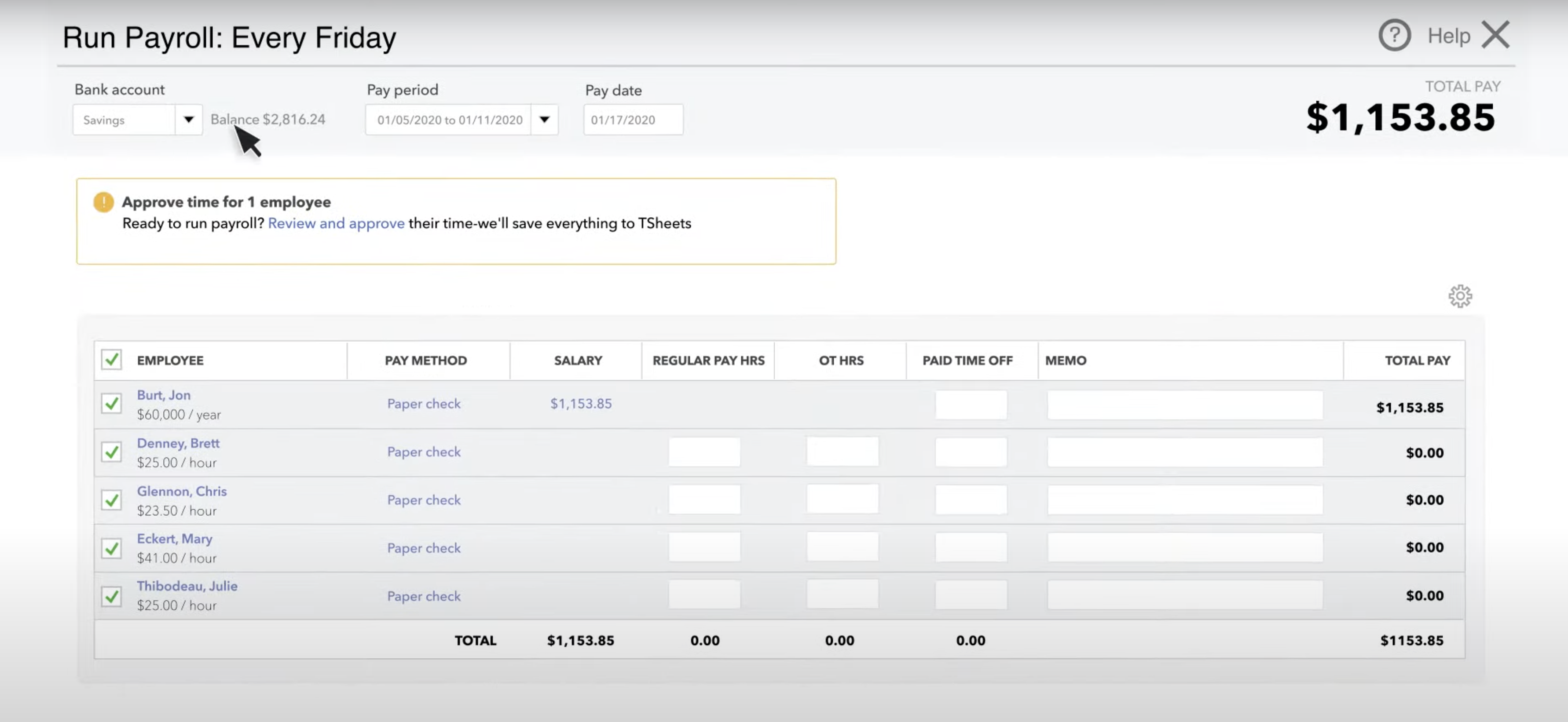 Image of QuickBooks Payroll