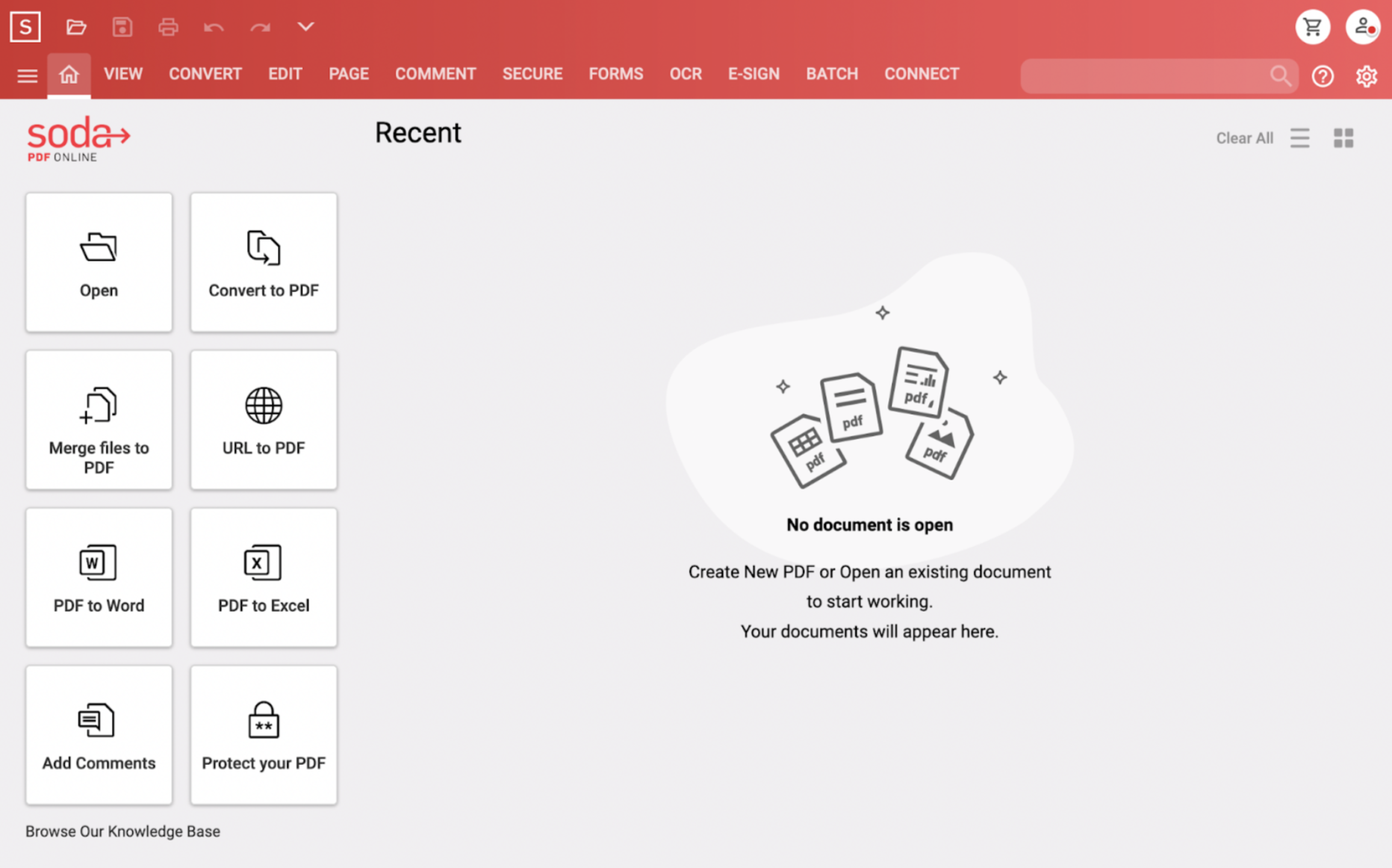Screenshot of Soda PDF Software