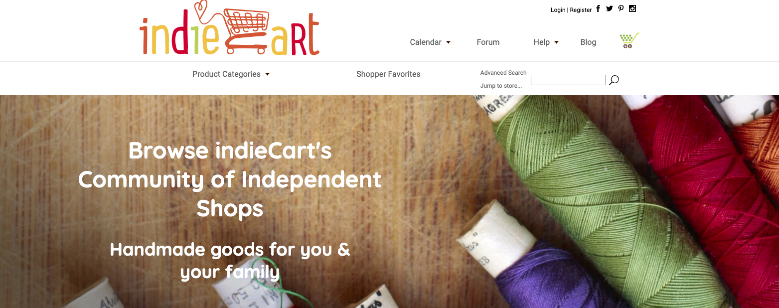 Screenshot of indiecart