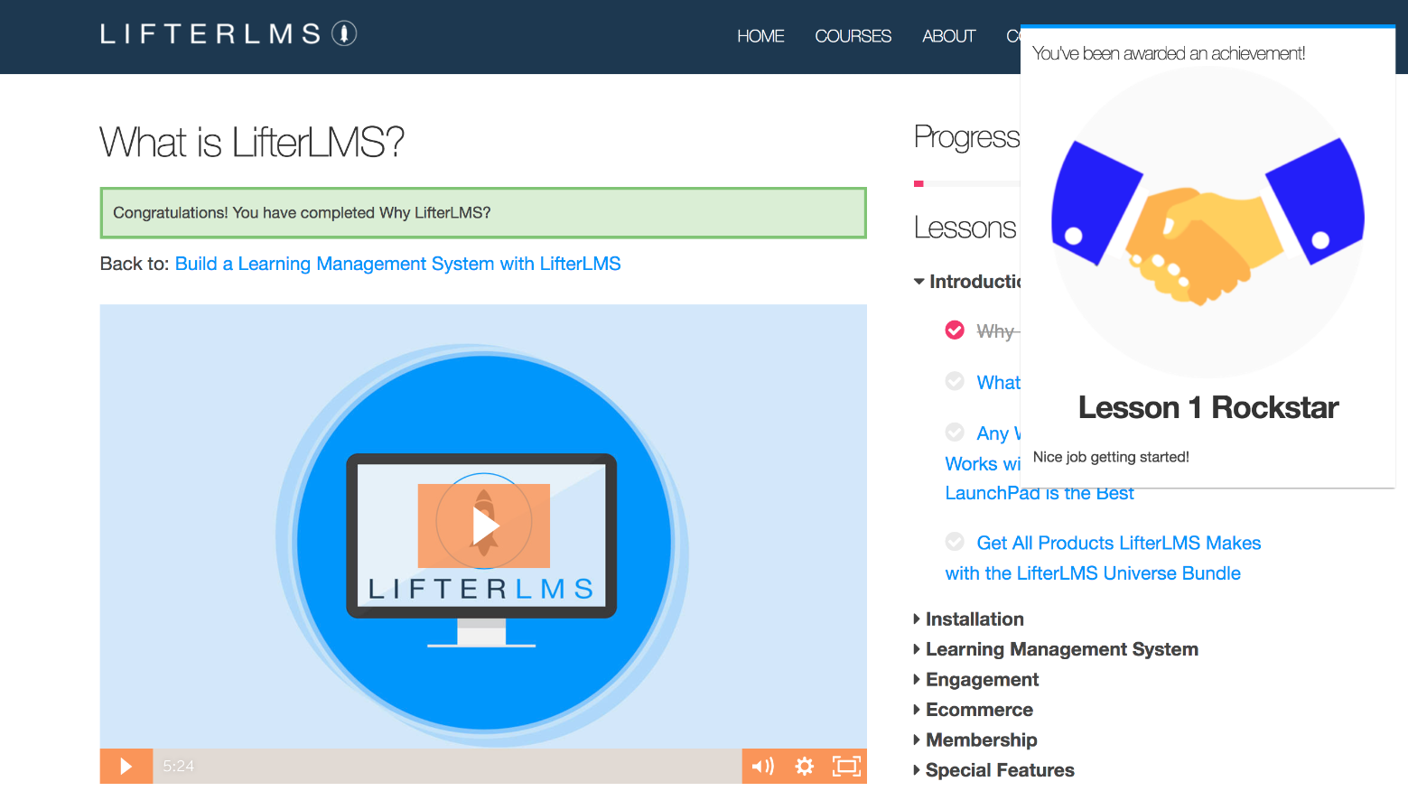 Screenshot of LifterLMS