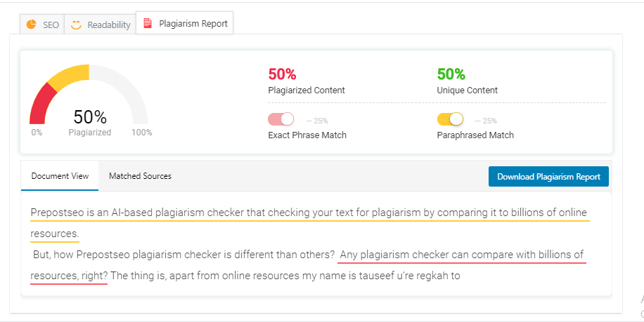 Screenshot of prepostseo