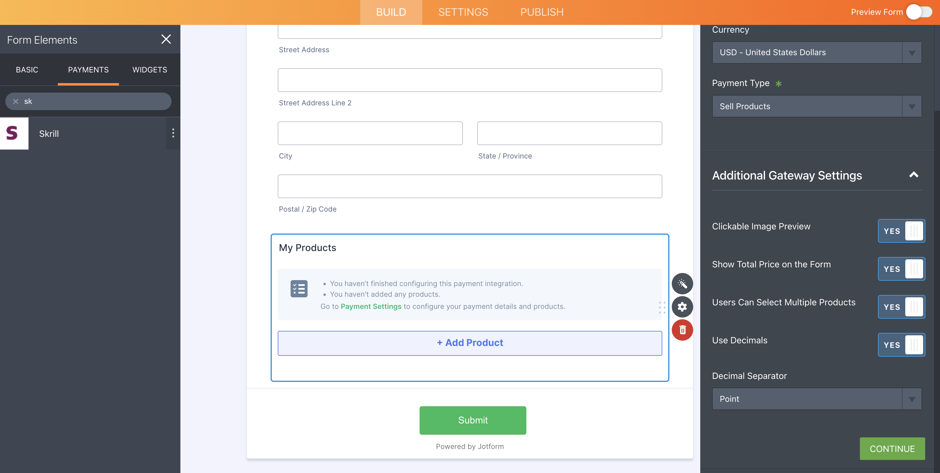 Screenshot of the Form Builder Customizing Details