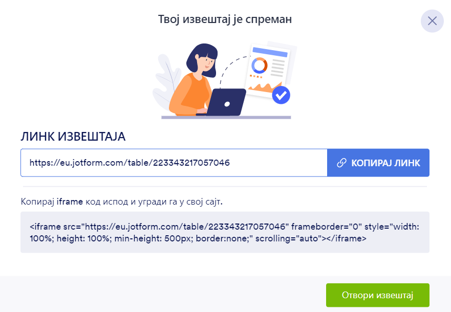 Како креирати извештај са листом у HTML табели Image-4