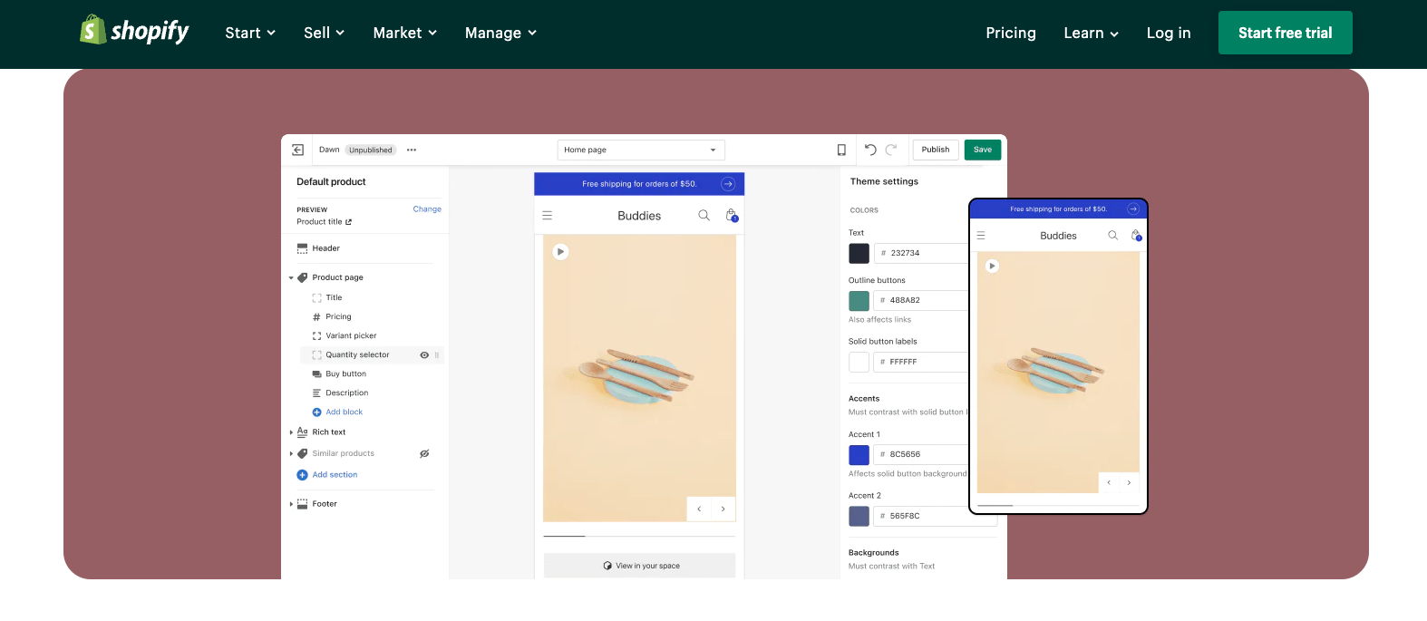 Screenshot of Shopify