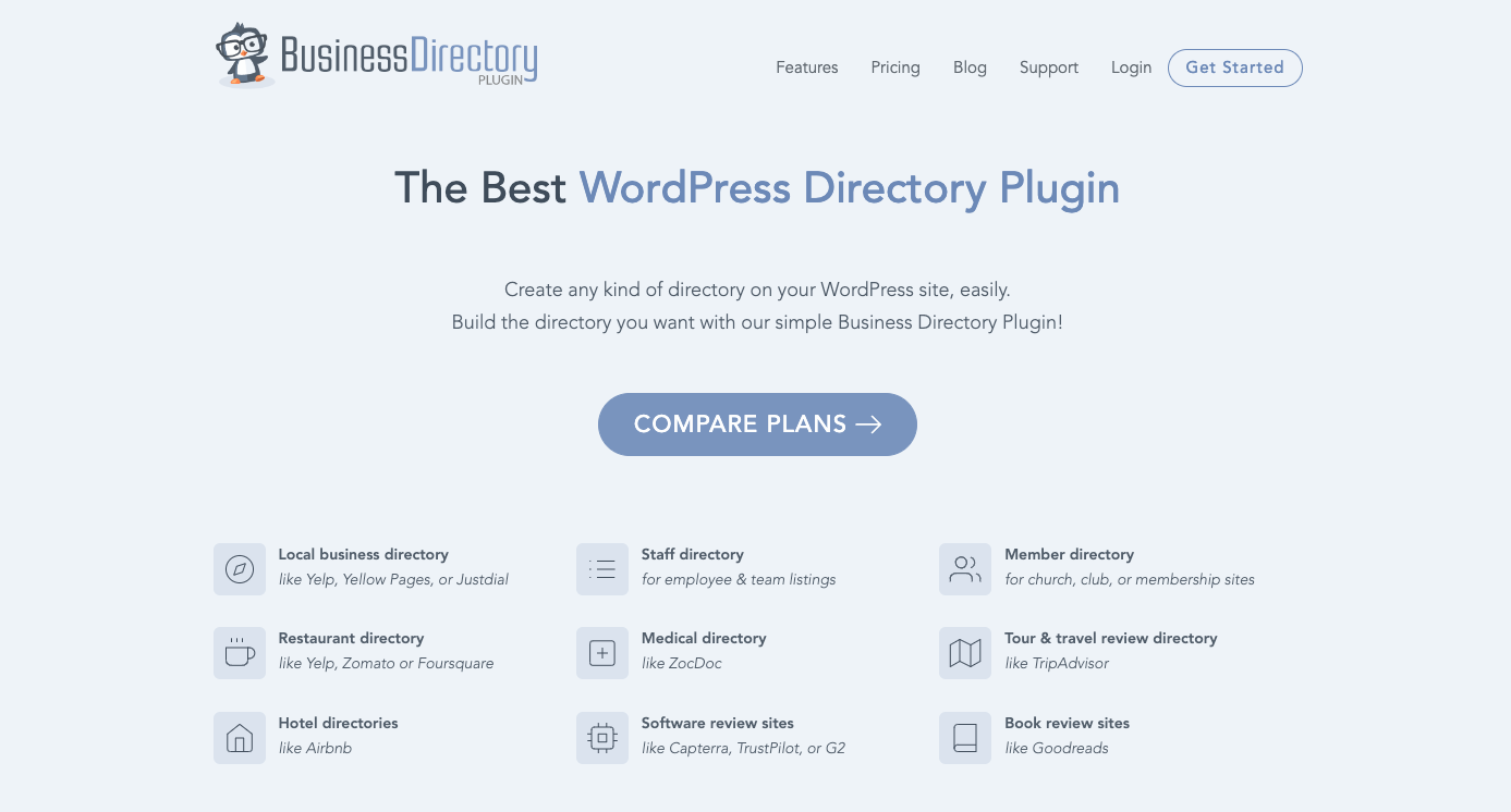 screenshot of business directory plugin