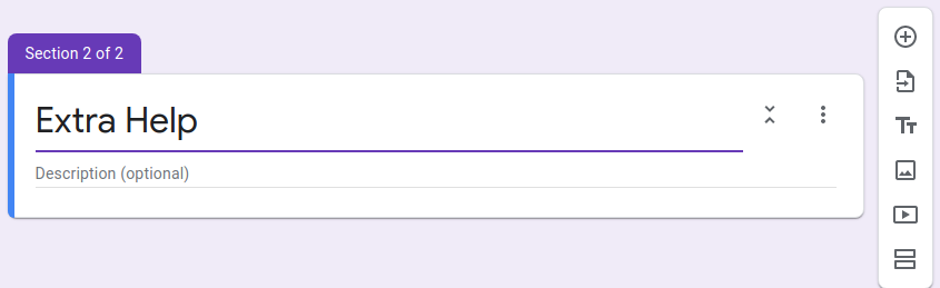 An interface showing a form with multiple sections