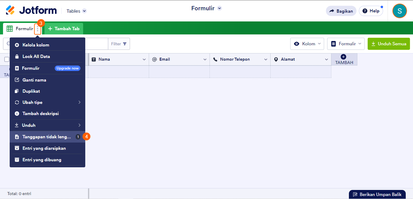 Cara Melihat Kiriman Tertunda di Tabel Jotform Image-3