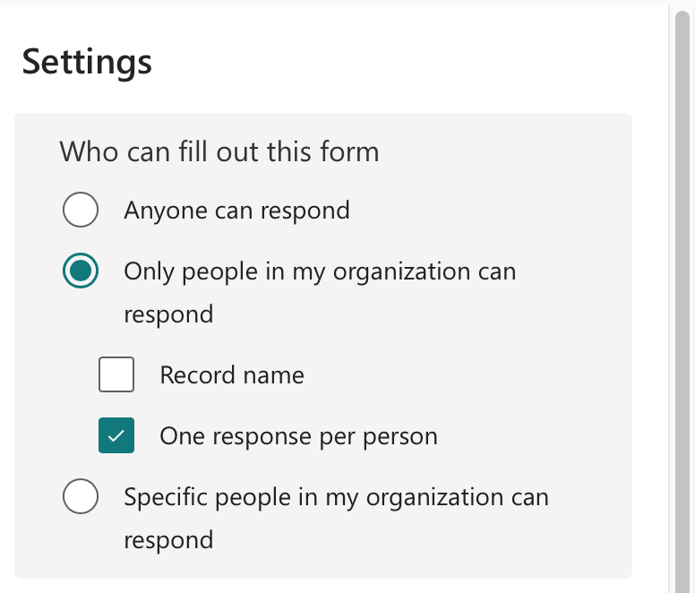 Microsoft Forms Settings options How to create an anonymous survey in Microsoft Forms Image-4