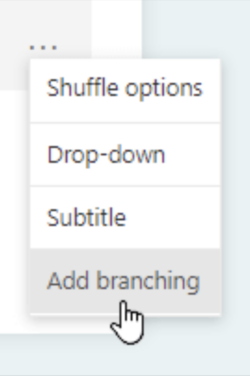 screenshot of add brancing