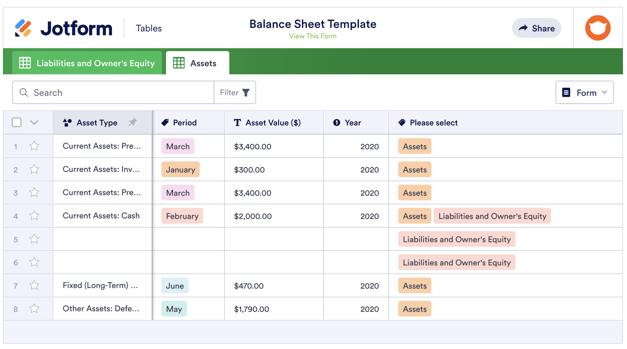 Image of Balance Sheet Template