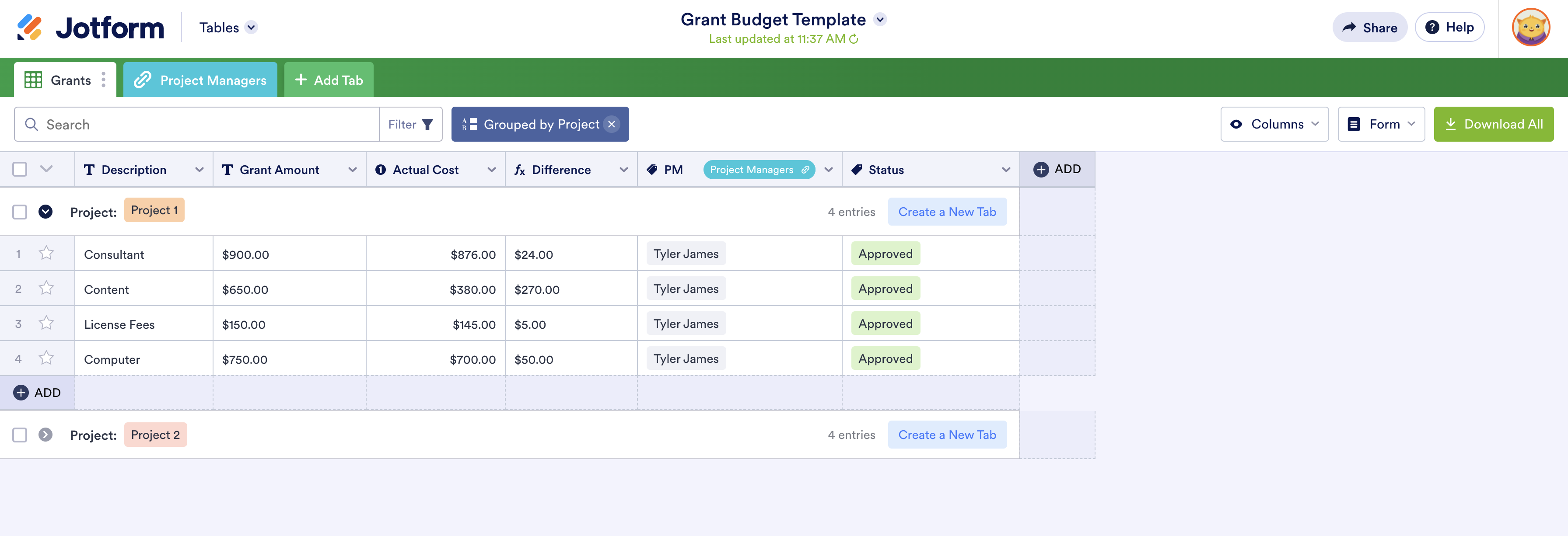 Image of Grant Budget Template