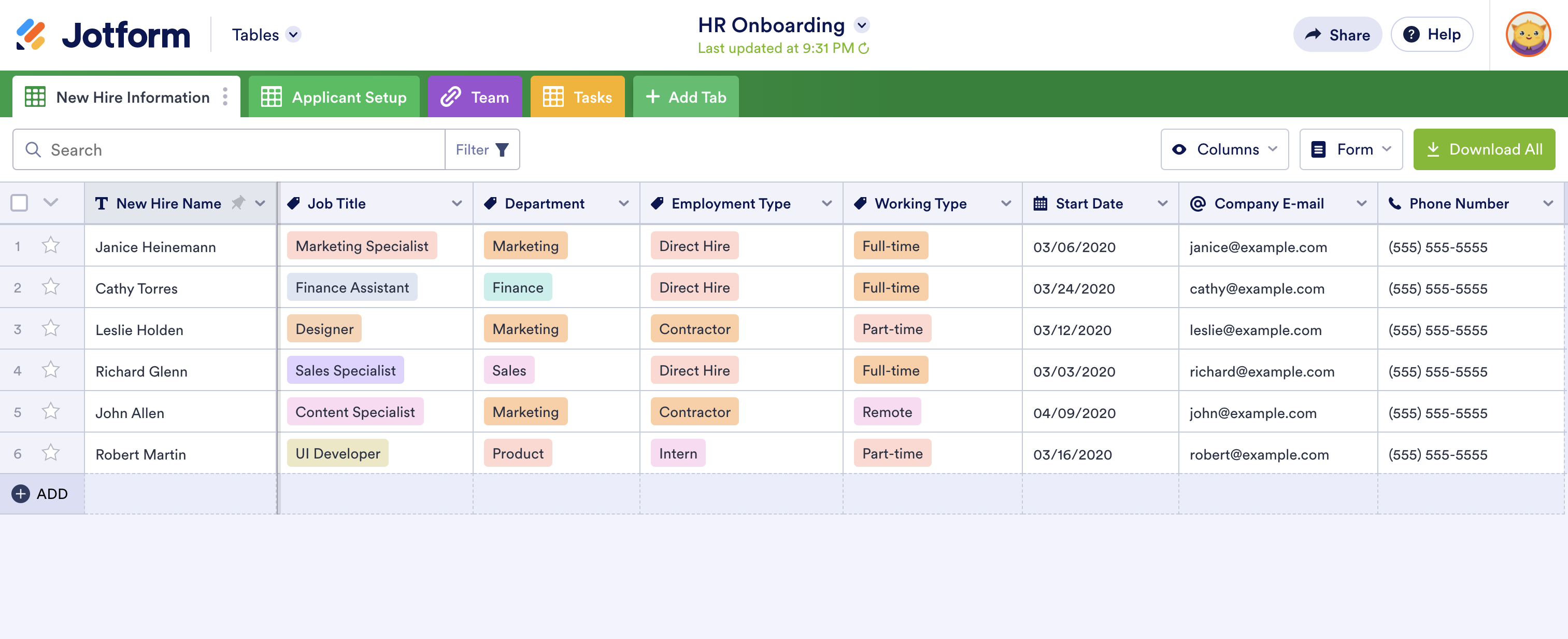 Image of HR Onboarding Template