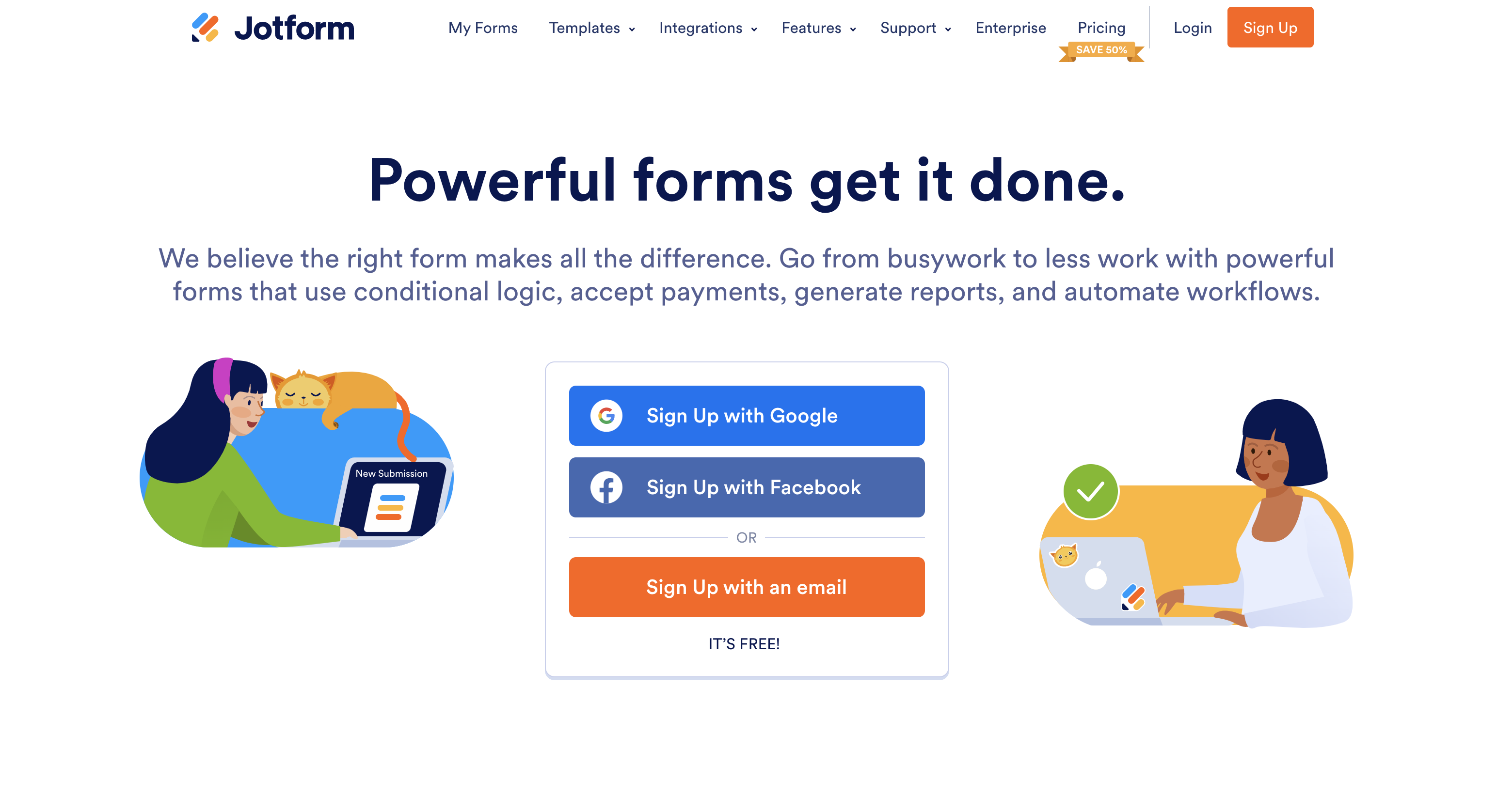 Image of Jotform Homepage
