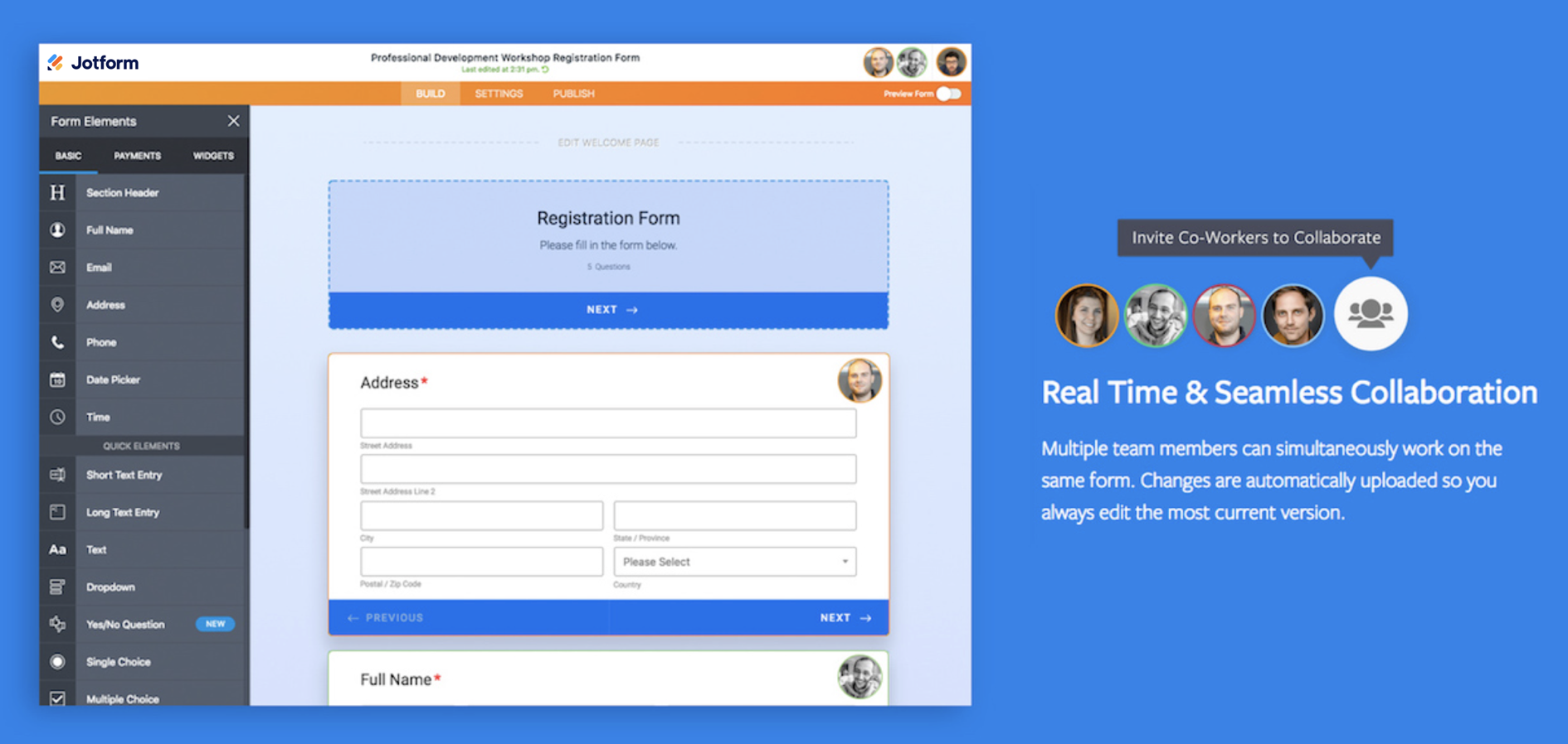Image of the New Card Version of Jotform